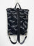 Black Summer Backpack with Sunglasses printed on it, cool festival shoulder bag, beach rucksack