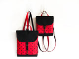 Red Black Customizable Mickey Backpack and Purse