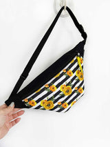Yellow Floral Sling Bag, Women Crossbody Bag, Designer Across Bag, Flower Chest Bag - 1