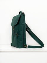 Teal Convertible Backpack, Vegan Laptop Crossbody Bag - 4