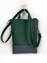 Grey - Teal Messenger Convertible Backpack