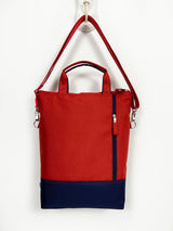 Red - Navy Convertible Messenger Backpack
