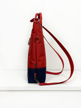 Red - Navy Convertible Messenger Backpack