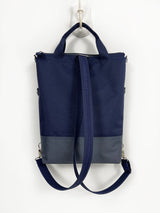 Customizable Navy and Gray Messenger Foldover Backpack