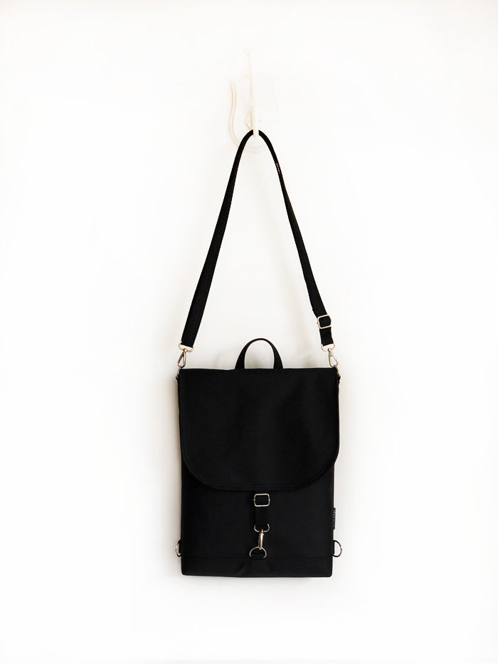 black minimalist backpack laptop Black Minimalist Simple Crossbody Backpack
