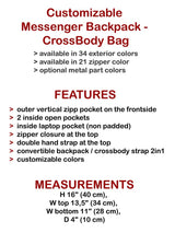 15 in Convertible Messenger Crossbody Backpack