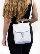 White Waterproof Rucksack, Minimalist Slim Backpack