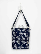 Navy Blue PalmTree Backpack, Womens Slim rucksack, designer summer bag, Beach Backpack, printed design