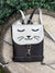 Black Grey Cat Backpack, Personalized Cross Body Bag | Aris Bags