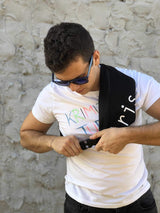 Black Sling bag for Men, Men Hip Bag, Small Crossbody bag, Unisex Chest Bag, Hip Belt Bag