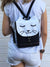 Black White Cat Backpack, Personalized Cross Body Bag | Aris Bags
