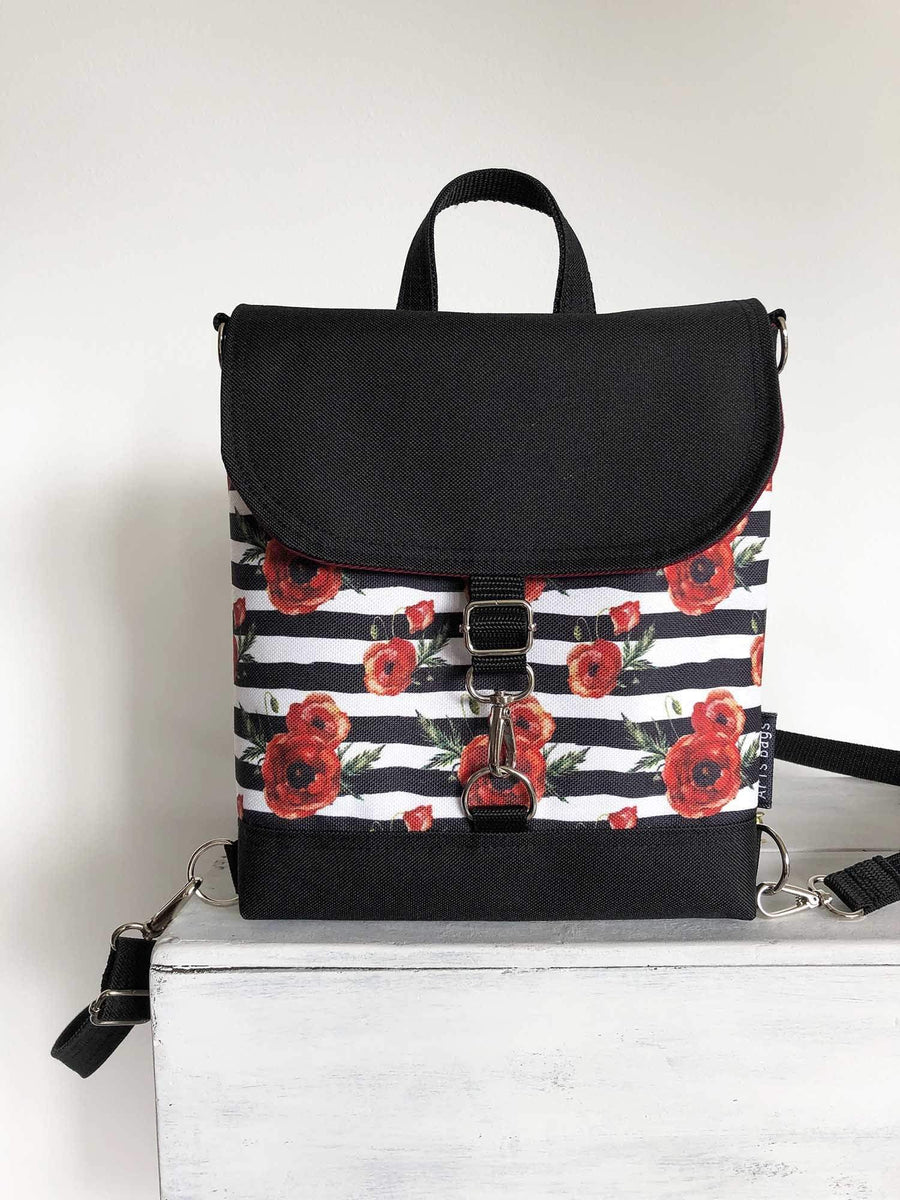 Bohemian Poppied Waterproof Crossbody Backpack | Aris Bags