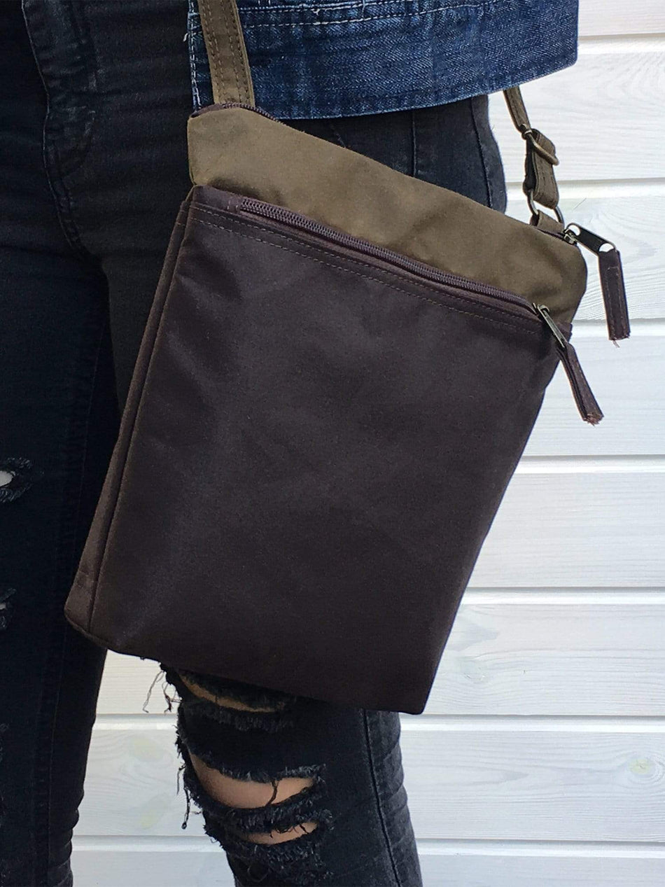Small Shoulder Bag - Waxed Canvas Side Bag