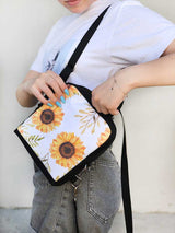 floral vegan backpack, zippered rounded bohemian festival bag for womens