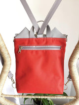 Grey Red Cat Backpack, Personalized Cross Body Bag | Aris Bags