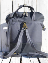 Grey Traveller Waterproof Backpack, Vegan Cross Body Bag | Aris Bags