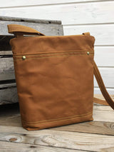 Mustard Waxed Canvas Cross Body Bag, Vegan Purse | Aris Bags