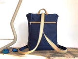 Navy Blue Waterproof Minimalist Backpack