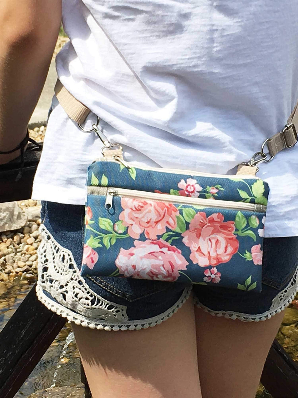 Small Slim Crossbody Belt Bag for Women and Men. Rustic Vegan 