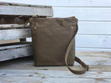Toffee Waxed Canvas Cross Body Bag | Aris Bags