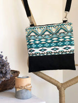 Turquoise Aztec Cross Body Bag Bohemian Pouch | Aris Bags