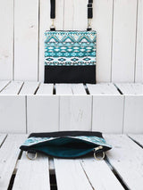 Turquoise Aztec Cross Body Bag Bohemian Pouch | Aris Bags
