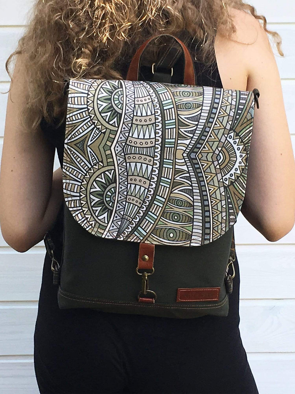 Olive green backpack women's hotsell