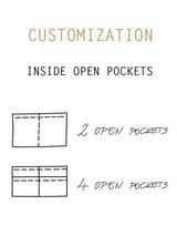 Inside open pockets customization upgrade | Aris Bags