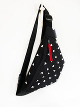 black mickey mouse designer fanny pack with red zipper pull waterproof disney sling bag