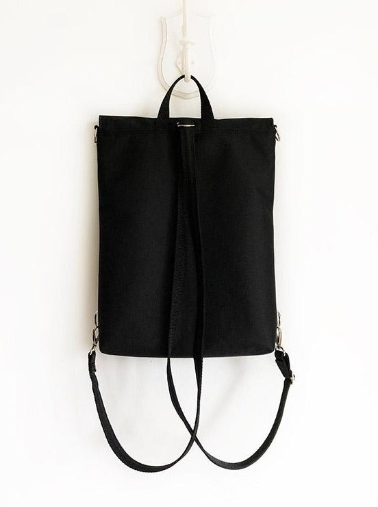 Black Minimalist Simple Crossbody Backpack