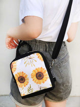 womens vegan floral backpack, rounded design small festival bohemian backpack