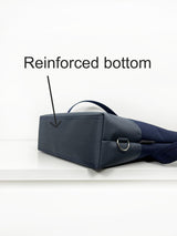 Customizable Navy and Gray Messenger Foldover Backpack