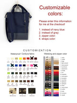 Customizable Navy and Gray Messenger Foldover Backpack