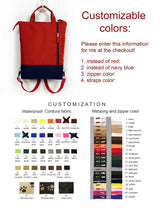 Red - Navy Convertible Messenger Backpack