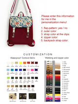 Designer Convertible Backpack with Flowers