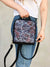 bohemain round backpack, waterproof cordura festival backpack, zippered vegan festival bag