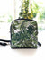 green leaves print on demand backpack, round shape cool backpack womens round convertible designer backpack shoulder bag