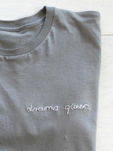 drama queen tumblr t shirt with cool embroidery design gray t shirt with calligraphy needlework and stitching