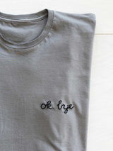 custom calligraphy embroidery t shirt