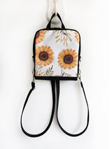 vegan floral backpack, waterprood sunseed frower rounded backpack can be convertible into shoulder bag