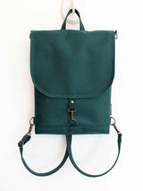 Emerald Green Vegan Backpack Slim Bag-1