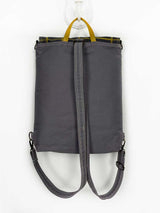 Gray Backpack with square design flap