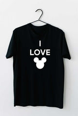 black i love mickey disney tee, cute womens disney land t shirt