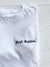 just kidding white embroidered t shirt customizable own phrase embroidery t shirt
