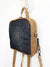 mandala design vegan backpack, bohemain festival bag, grey and brown mini rucksack, small shoulderb ga, slim style bag