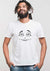 smiling face print tshirt, unisex white tshirt with smile face print