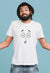Smile print t-shirt, white t-shirt with smile print, surprised smile emoji print t-shirt