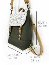 Designer Convertible Backpack with Flowers