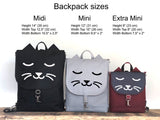 Beige Cat Backpack, Personalized Cross Body Bag - 5