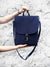 Navy Blue Slim Backpack, Women's Cross Body Bag-3